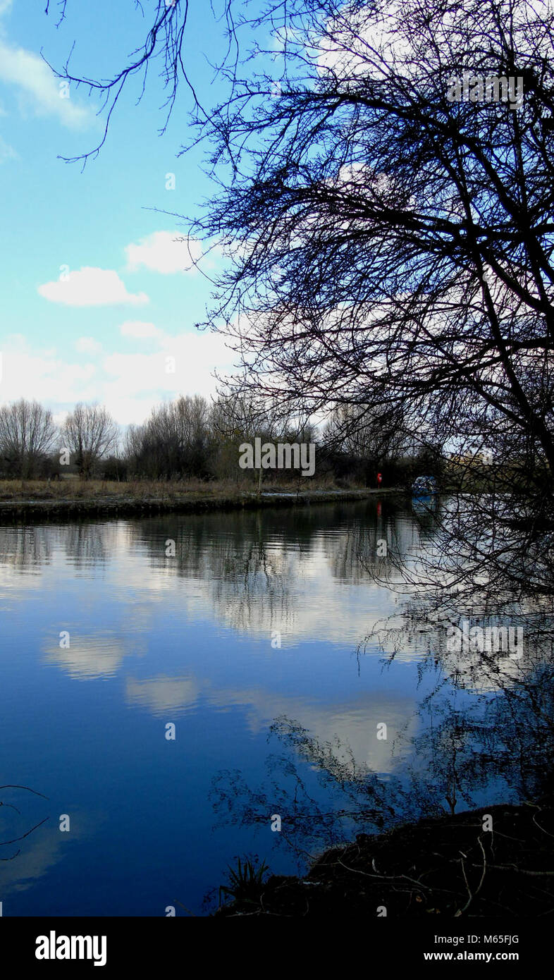 River Thames at Oxford, UK in winter sunshine Stock Photo