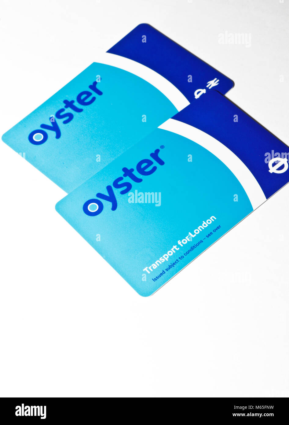 Oyster card for transportation in London isolated on white Stock Photo