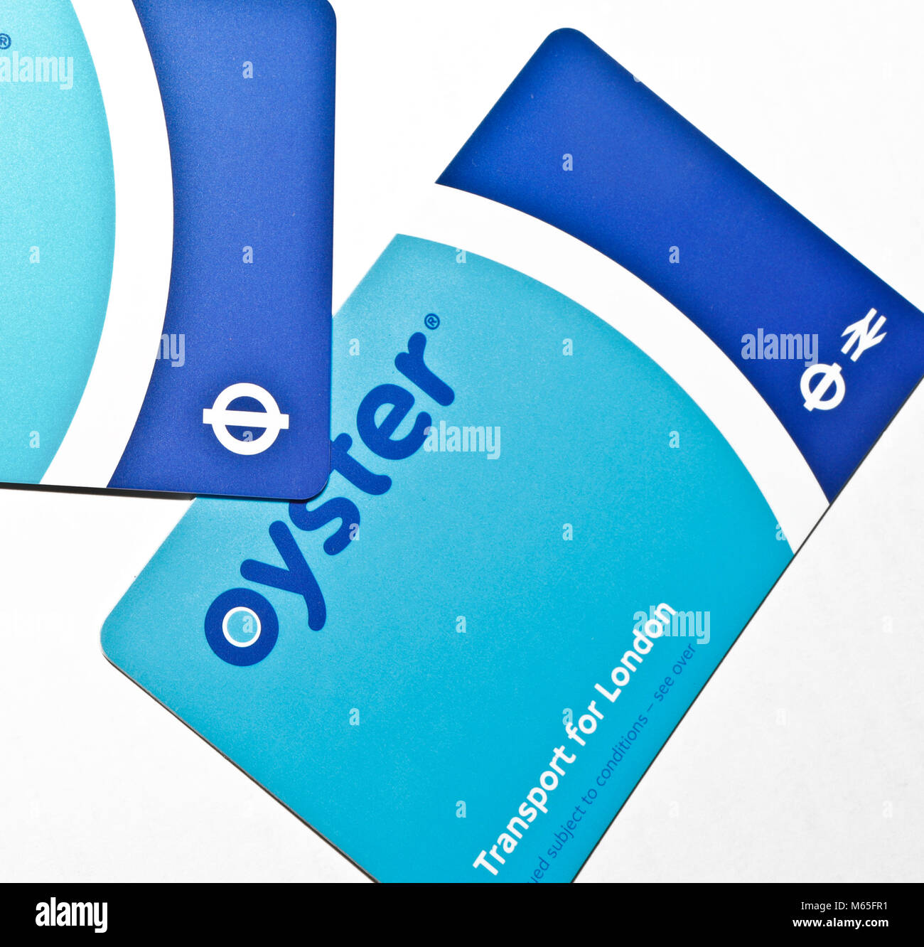 Oyster card for transportation in London isolated on white Stock Photo