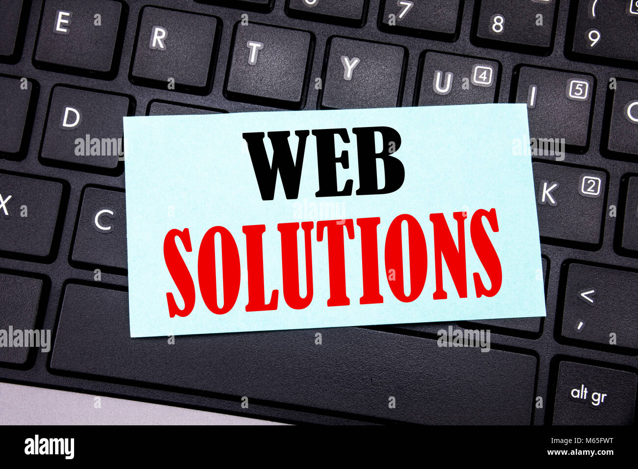 Word, writing Web Solutions. Business concept for Internet Design Plan ...