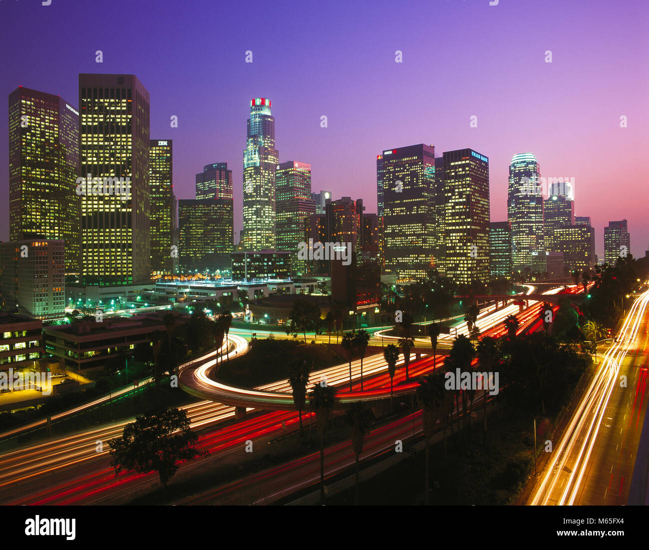 Los Angeles skyline at dusk,California,, USA Stock Photo - Alamy