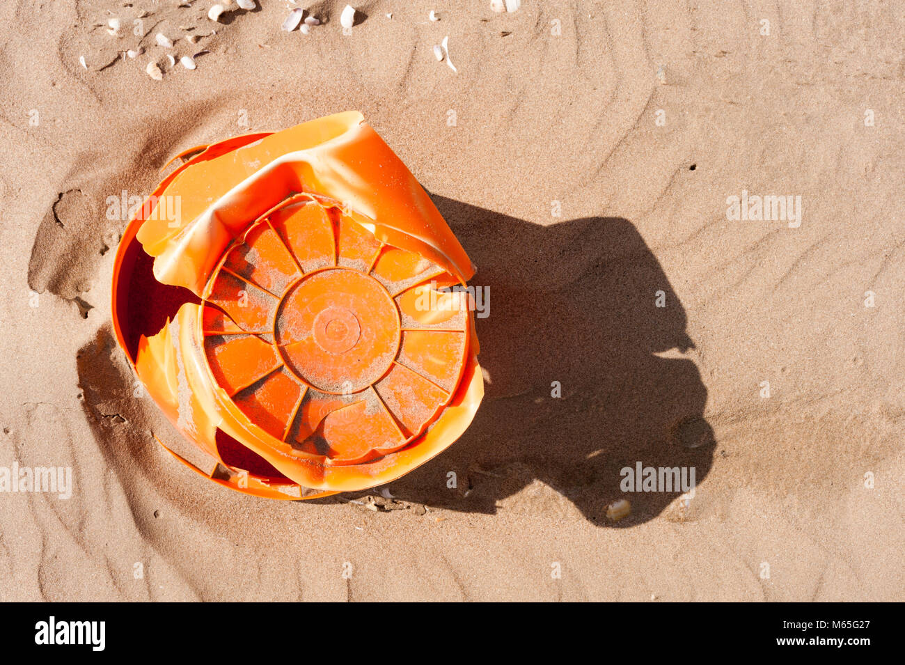 Detritus, plastics and rubbish washed up on Cefn Sidan beach, Pembrey