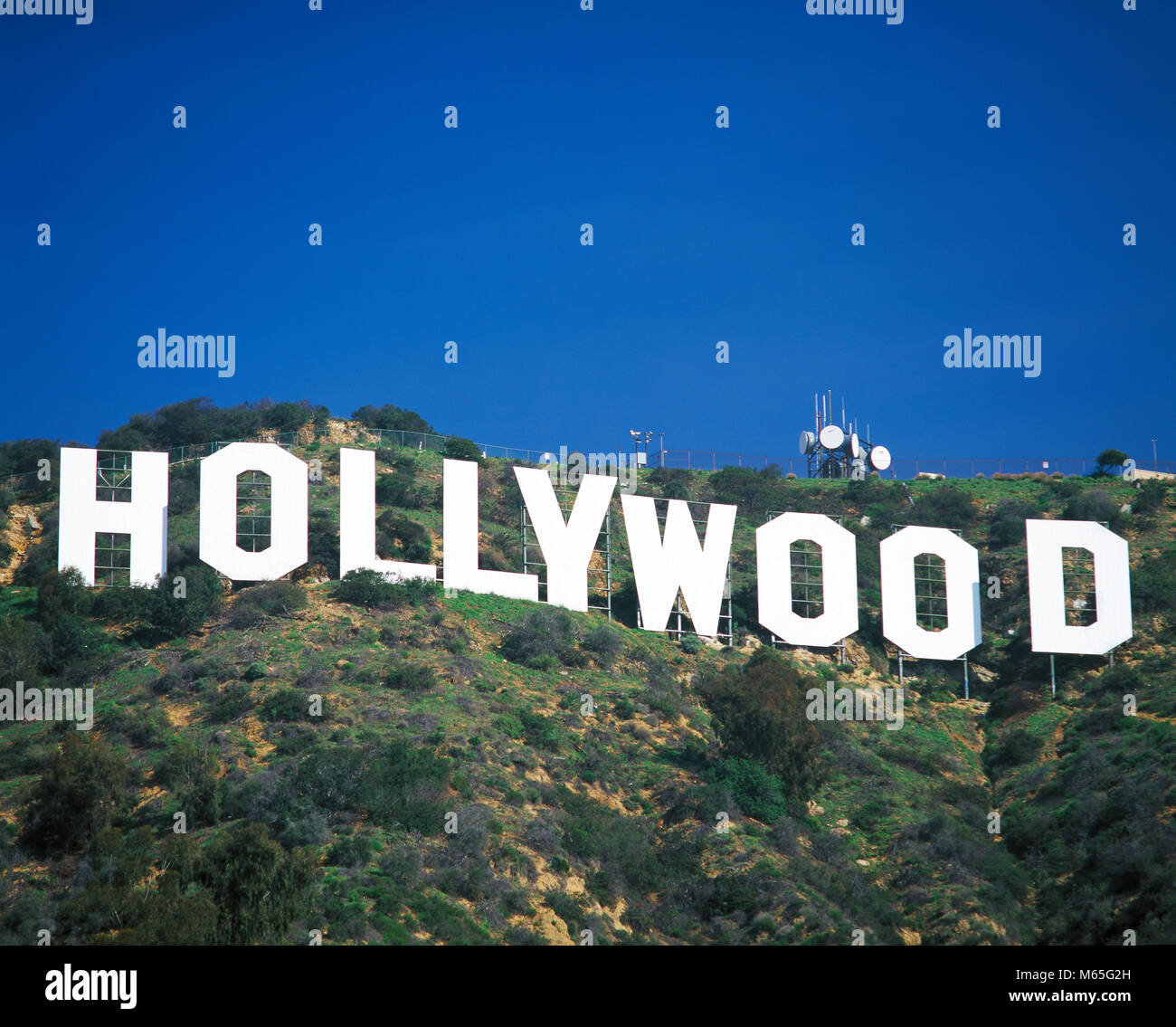 Hollywood sign on hillside in Los Angeles, California, USA Stock Photo