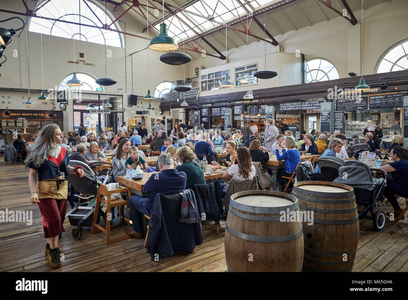 A busy seating area at the Grade II listed Market house in Altrincham