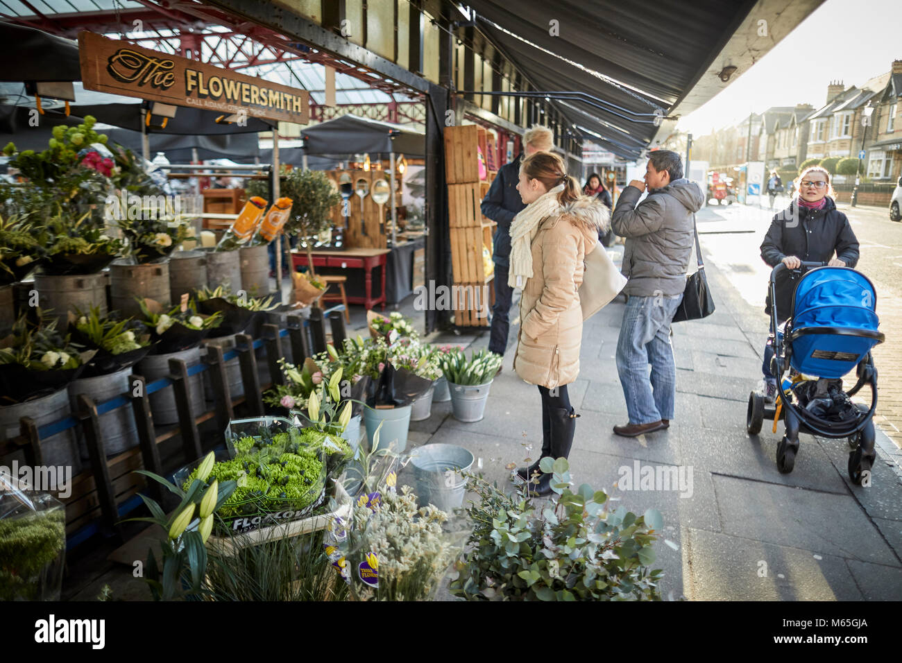 The Flowersmith florist at Altrincham market in Altrincham town centre