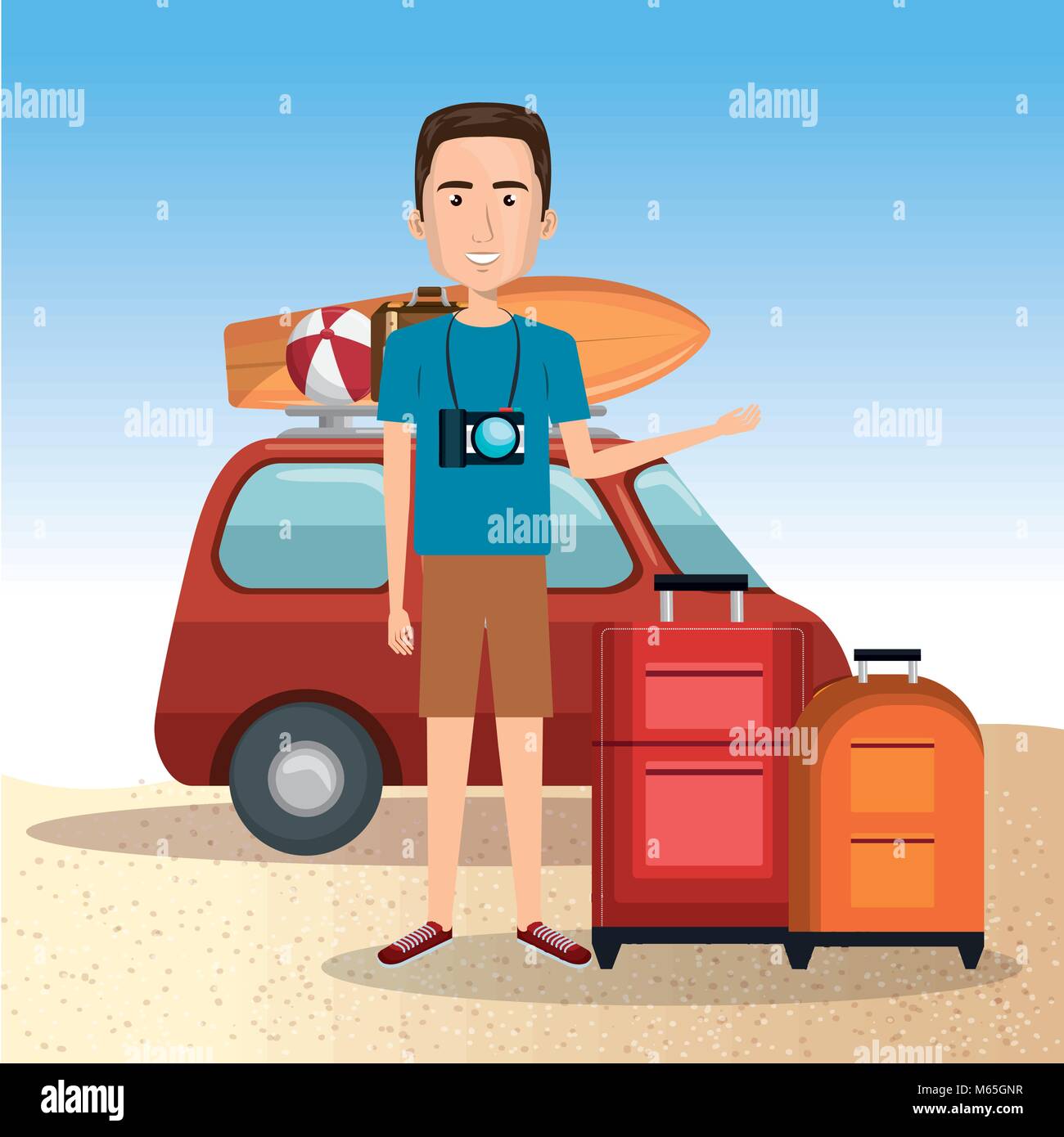 Male beach car Stock Vector Images - Alamy
