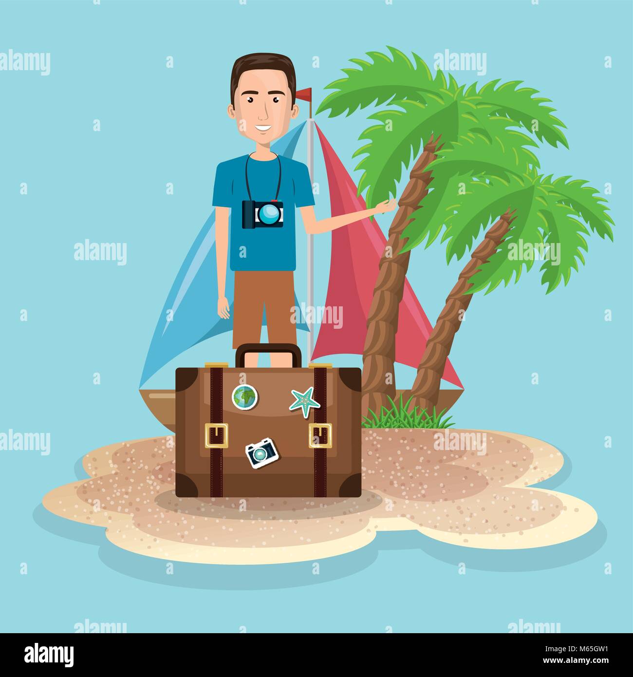 man character on the beach Stock Vector Image & Art - Alamy