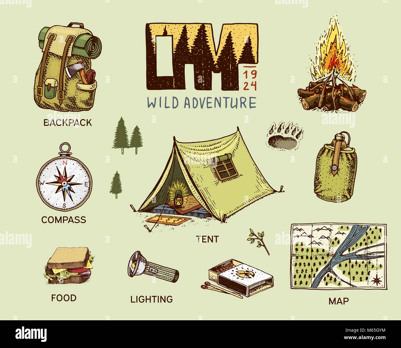 Camping vocabulary. Палатка и компас. Палатка на карте. Рюкзак с компасом.