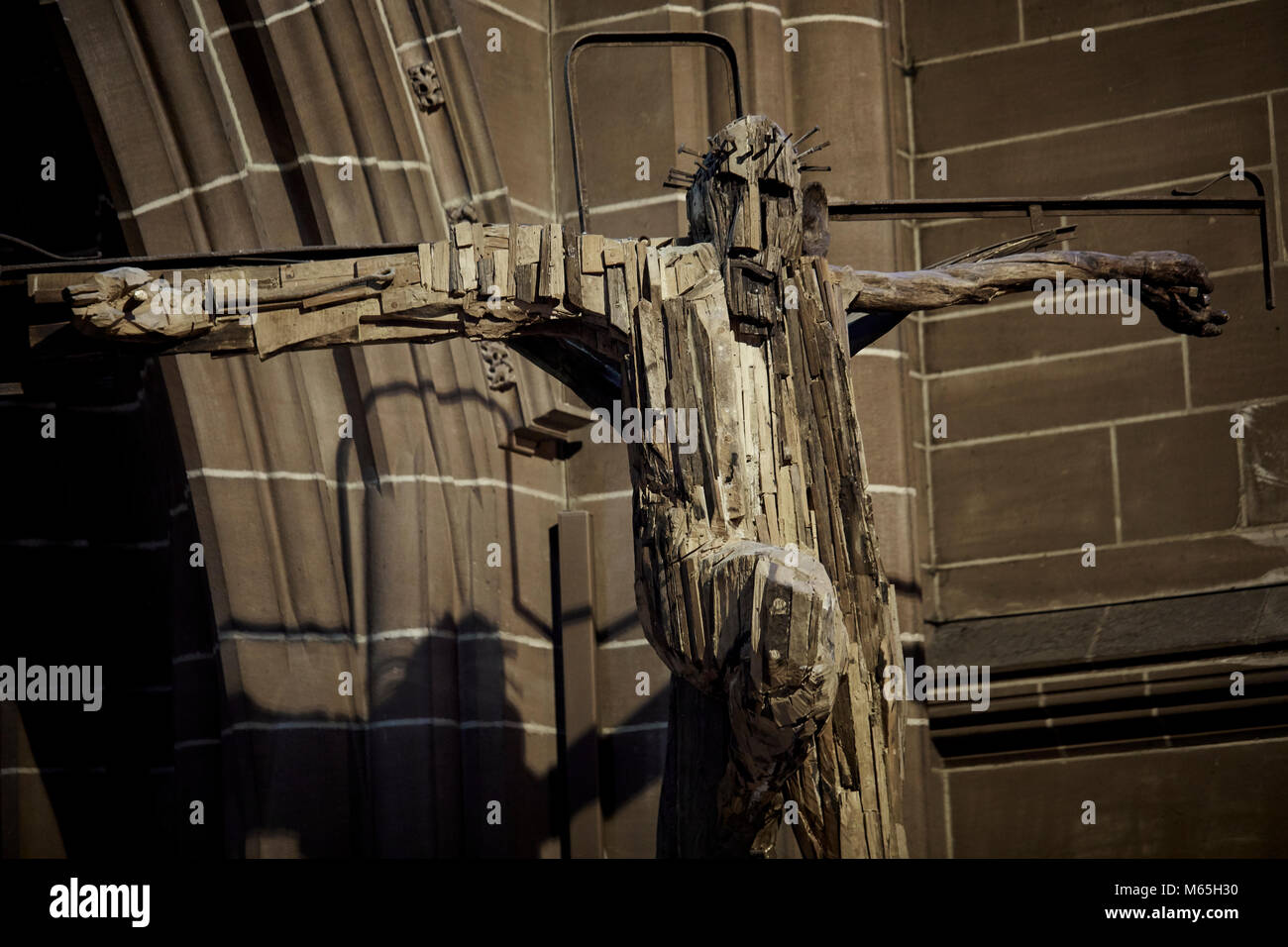 The Outraged Christ is a work of art now on display in Liverpool Cathedral, Stock Photo