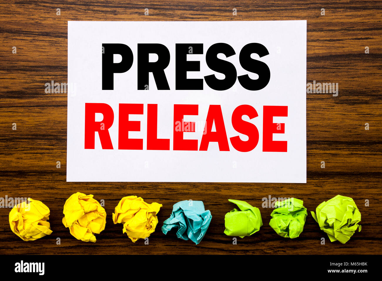 Hand writing text caption inspiration showing Press Release. Concept ...