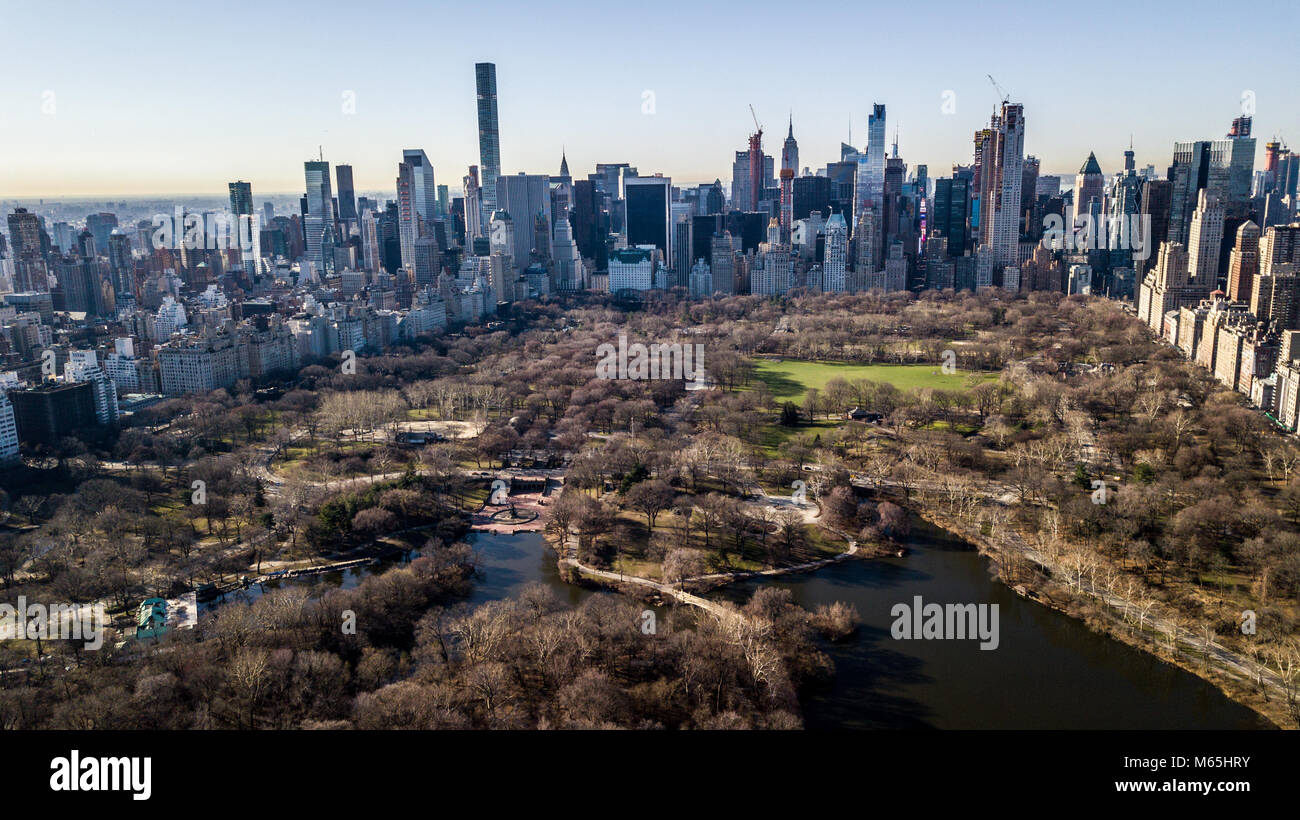Central Park and midtown Manhattan, New York City, USA Stock Photo