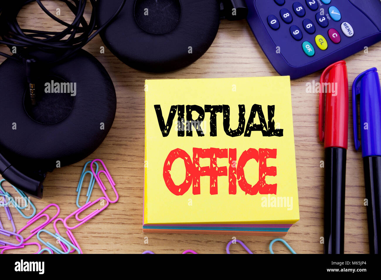 Word, writing Virtual Office. Business concept for Online Way Of ...