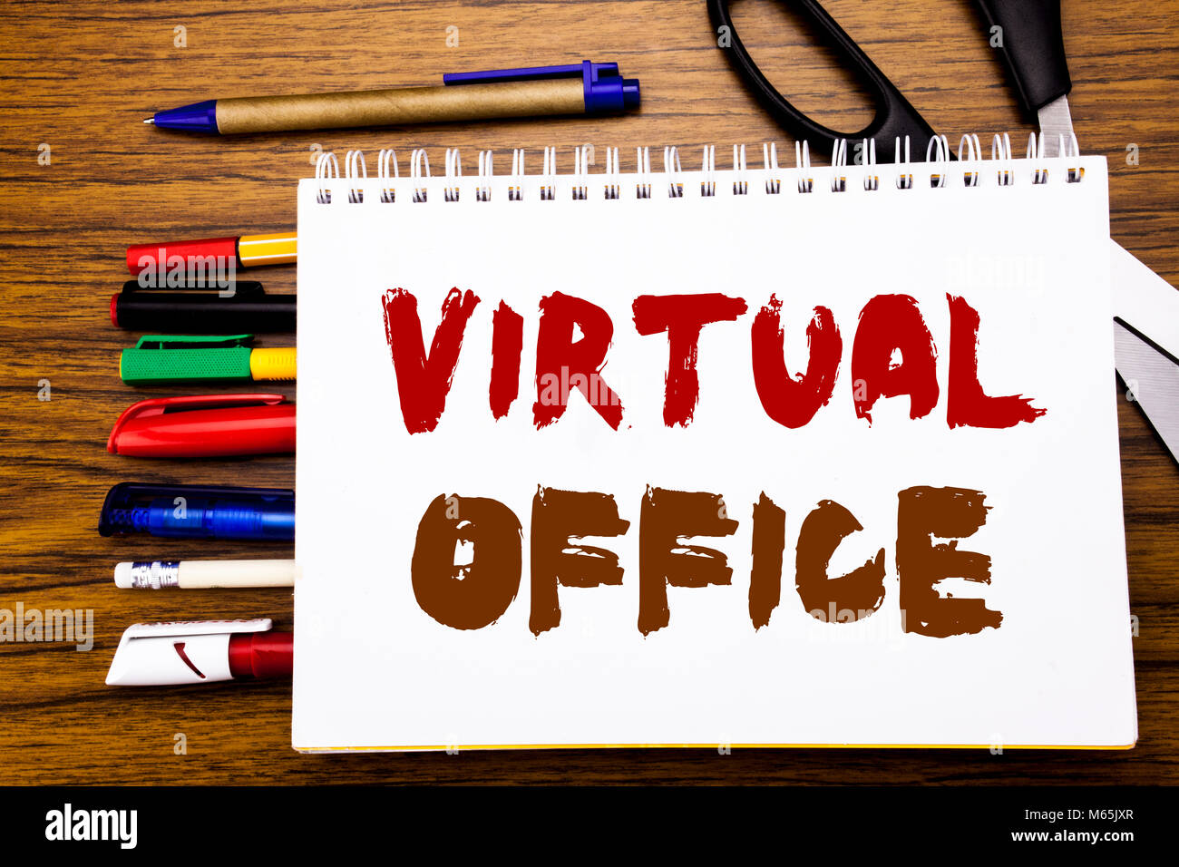 Word, writing Virtual Office. Business concept for Online Way Of ...
