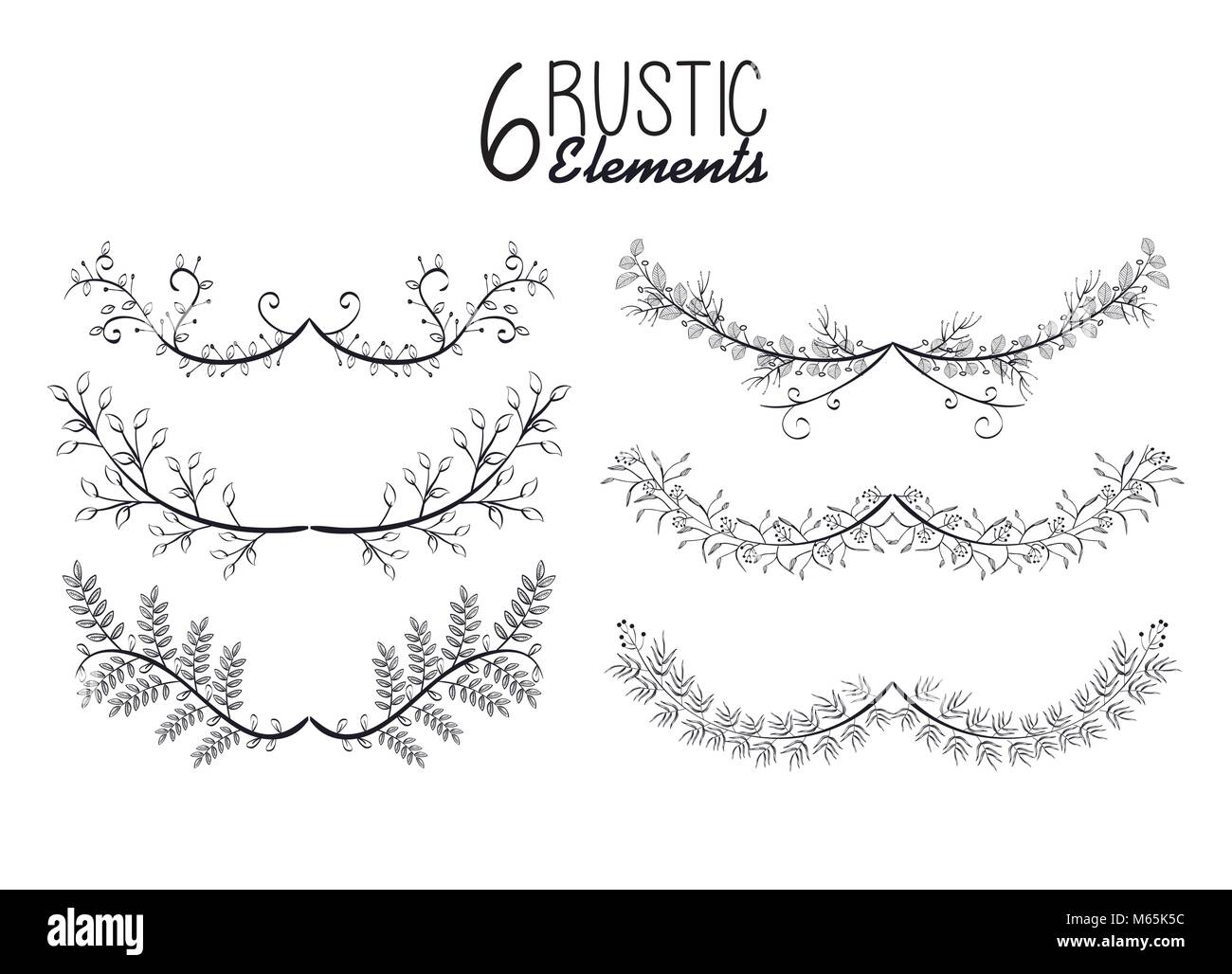 rustic set wreaths icons Stock Vector Image & Art - Alamy