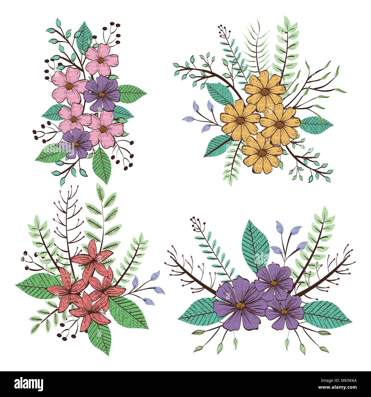 tropical and exotics flowers and leafs Stock Vector Image & Art - Alamy