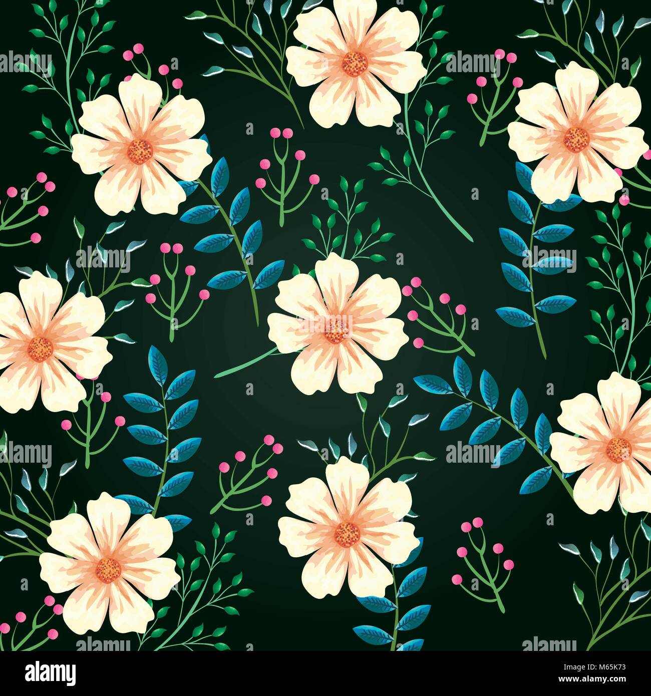 tropical and exotics flowers and leafs Stock Vector Image & Art - Alamy