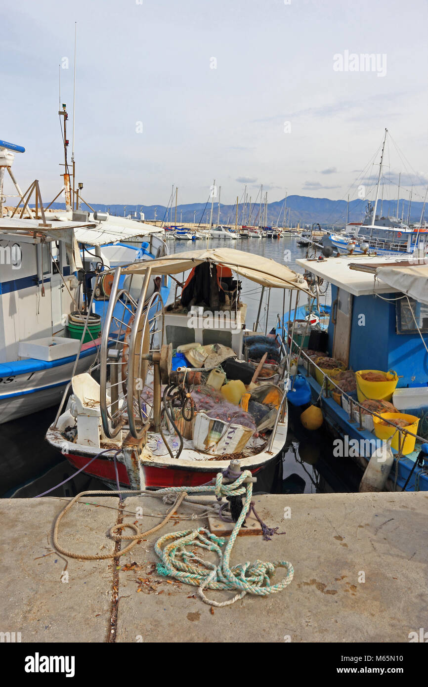 Fishing boats in harbour, Latchi, Cyprus Stock Photo - Alamy