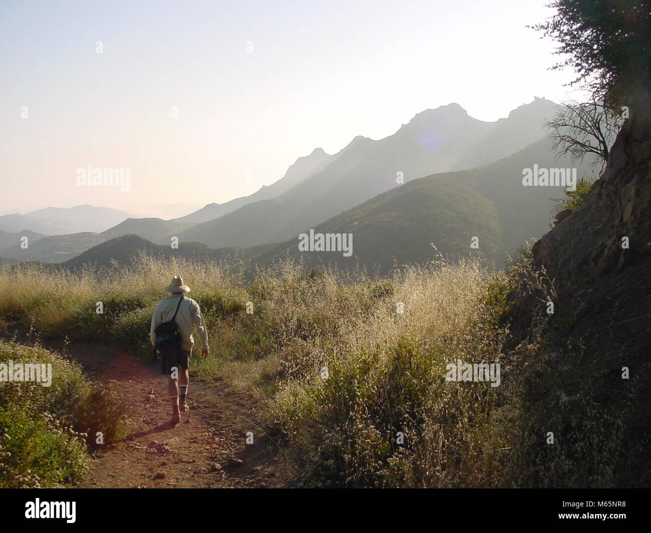 Hiking Backbone Trail. Hiking the 60mile Backbone Trail Stock Photo
