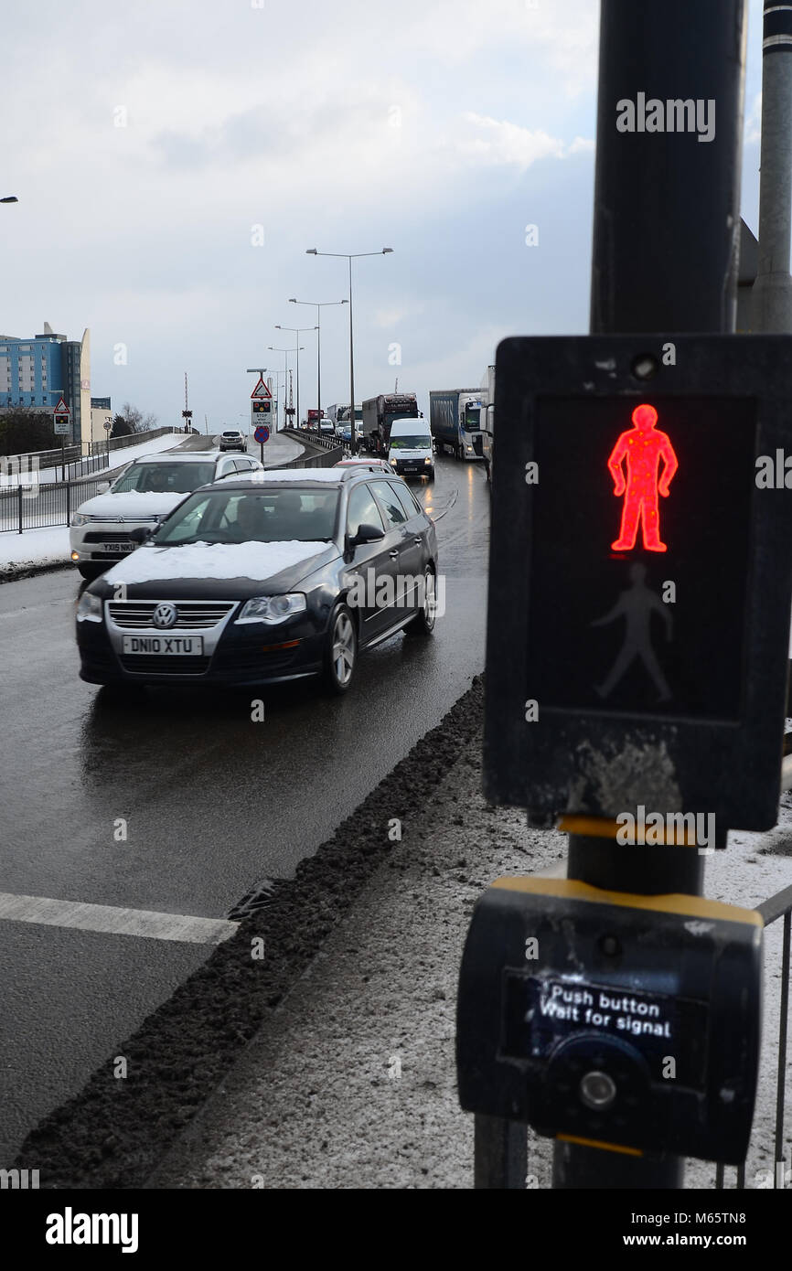 road congestion, traffic delays,  castle street, Myton bridge, kingston upon Hull Stock Photo