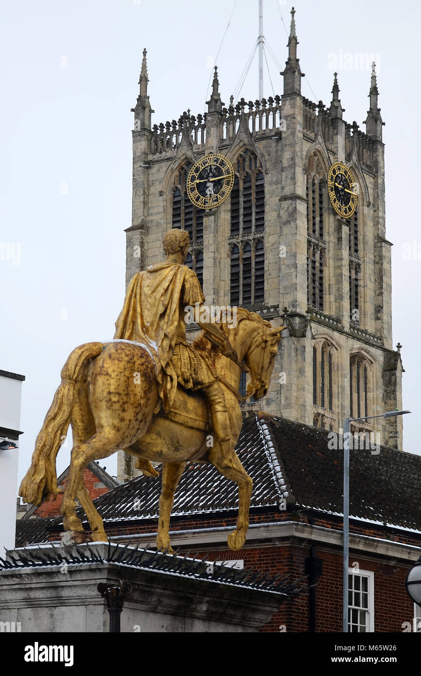 King Billy Statue, Market Place, Hull Stock Photo