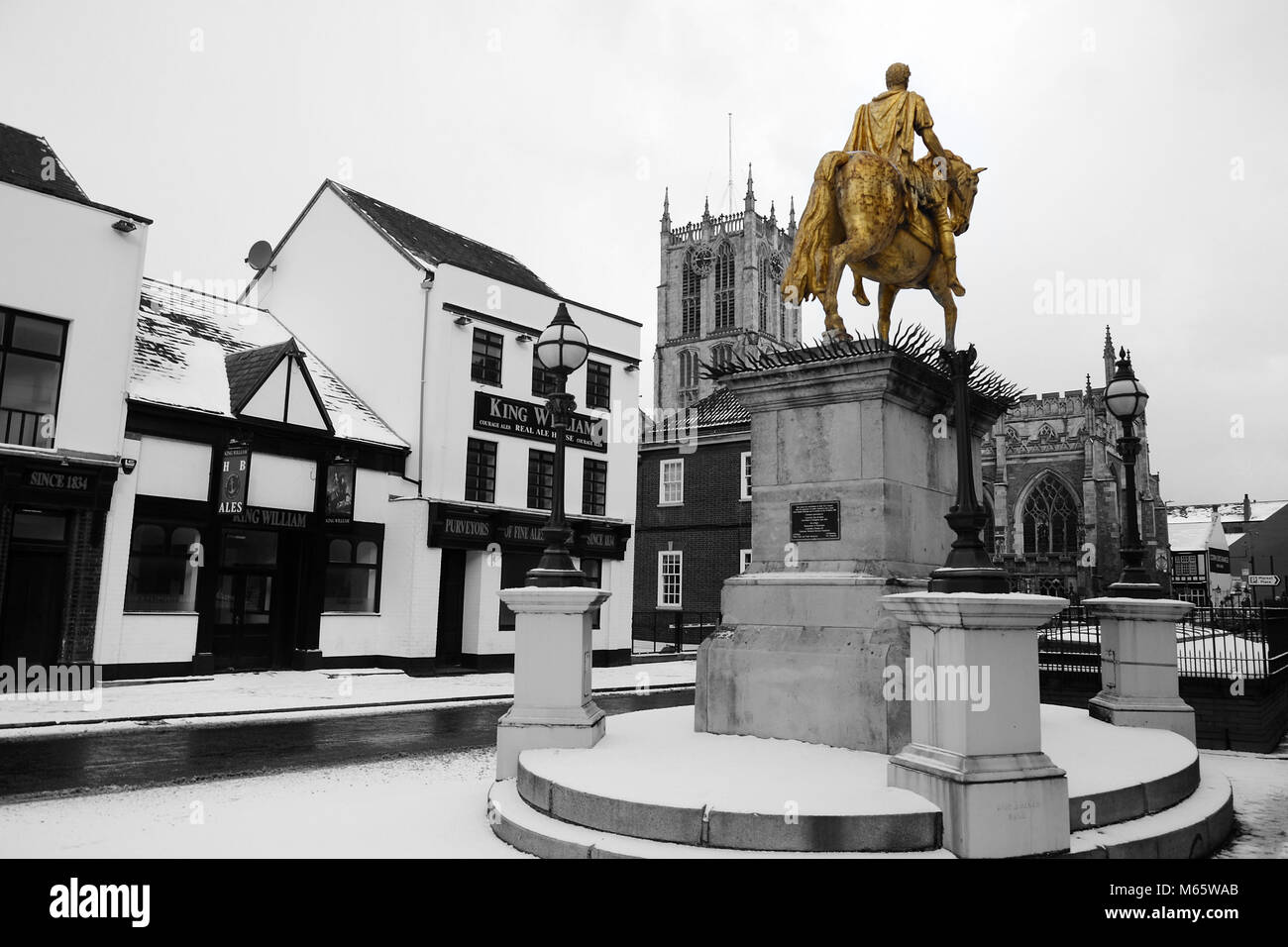 King billy statue, Market Place, Kingston Upon Hull Stock Photo