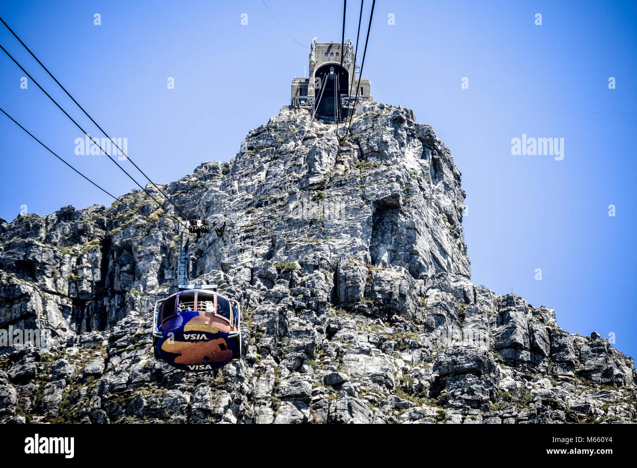Table Mountain Cape Town , Cable car in table mountain Top tourist