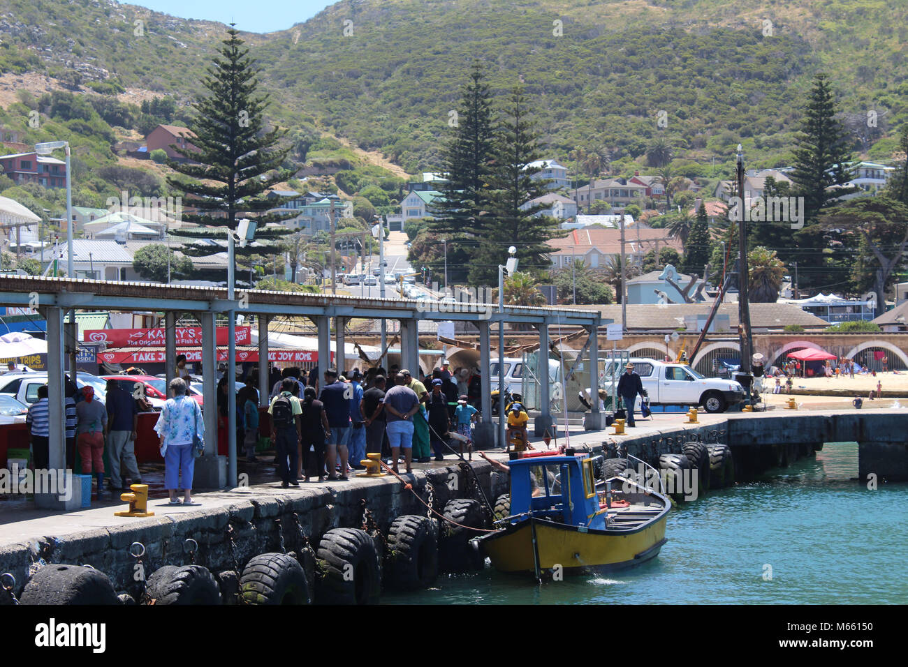 Kalk Bay Harbour in Cape Town . Good for fresh sea food restaurants, around False bay Stock Photo