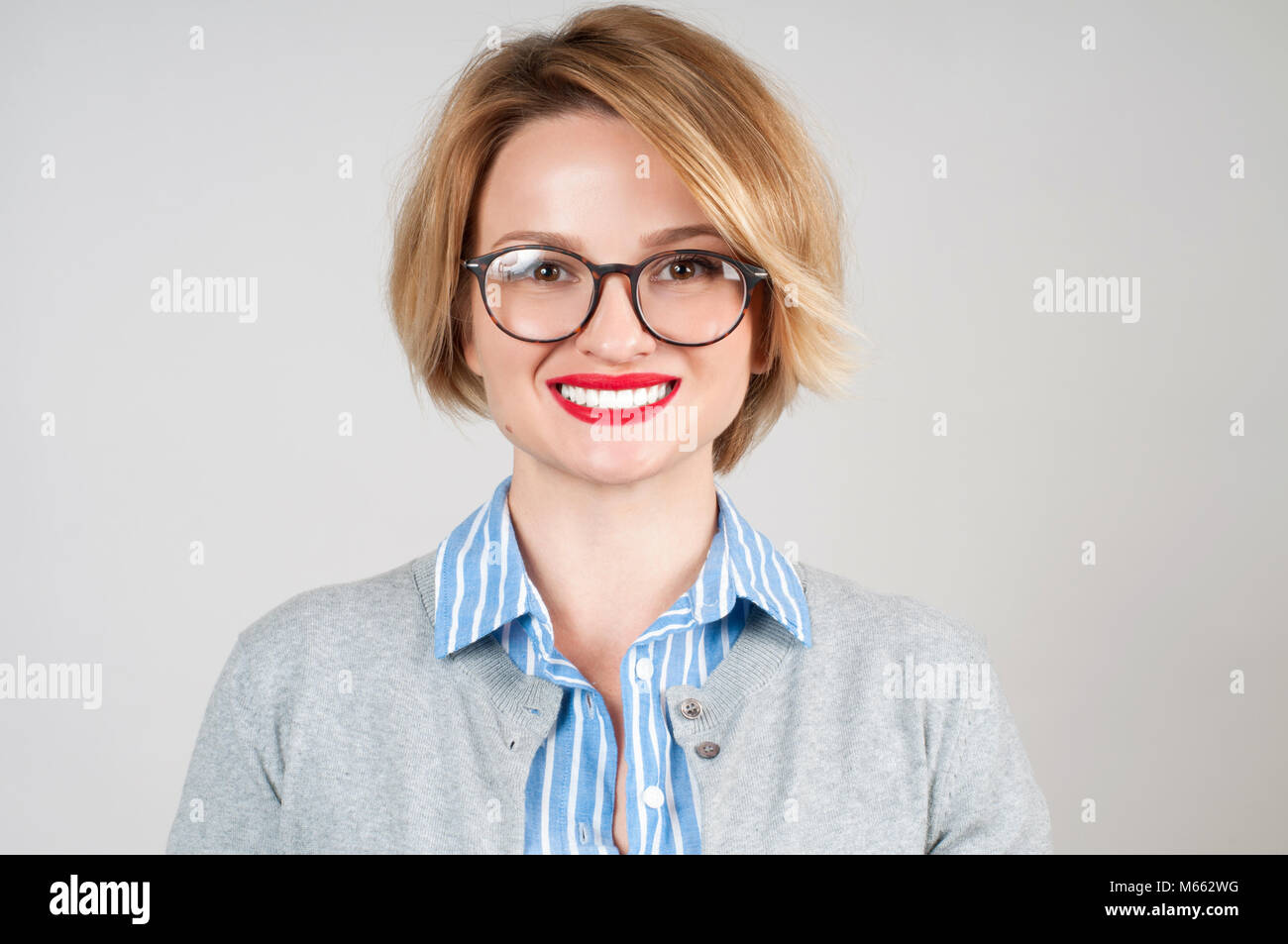 Portrait of beautiful business woman in glasses Stock Photo - Alamy