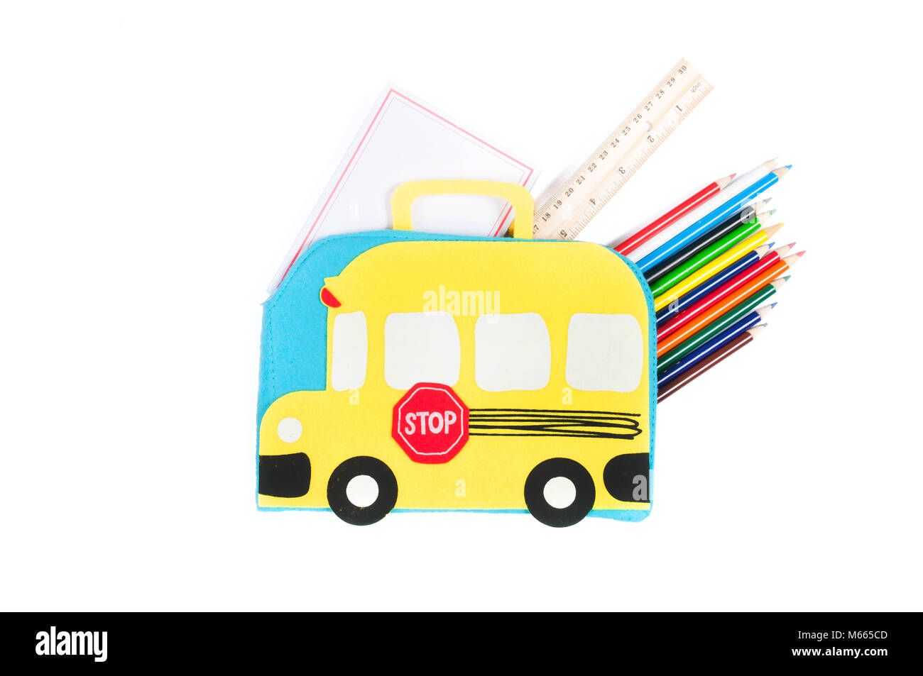 School supplies on white background. Back to school Stock Photo - Alamy