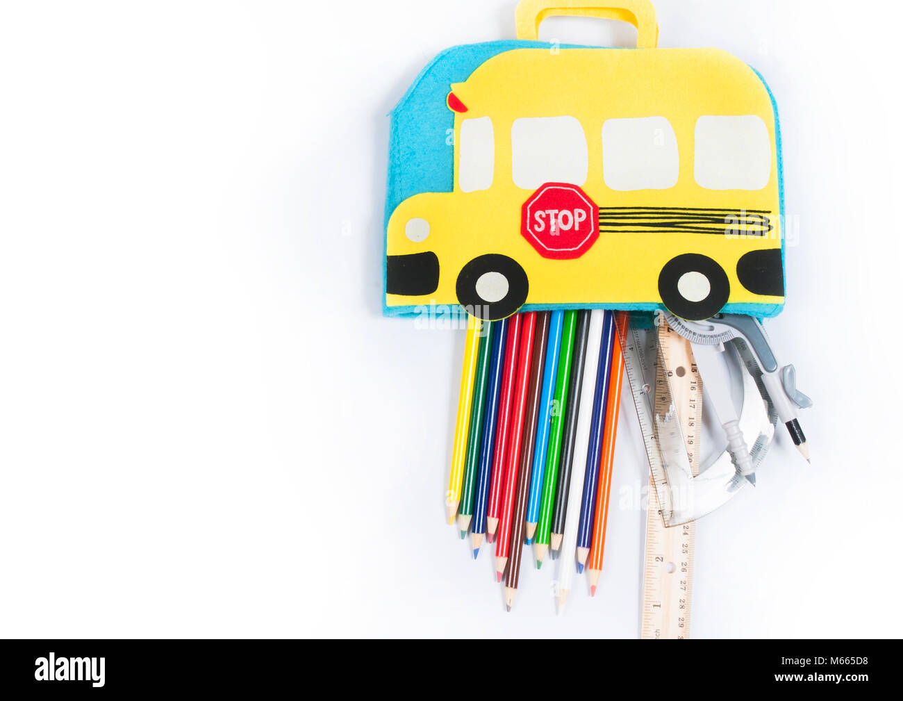 School supplies on white background. Back to school Stock Photo - Alamy
