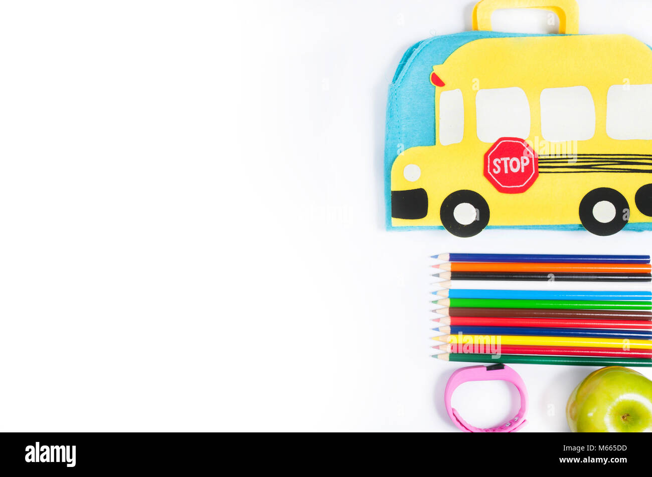 School supplies on white background. Back to school Stock Photo - Alamy