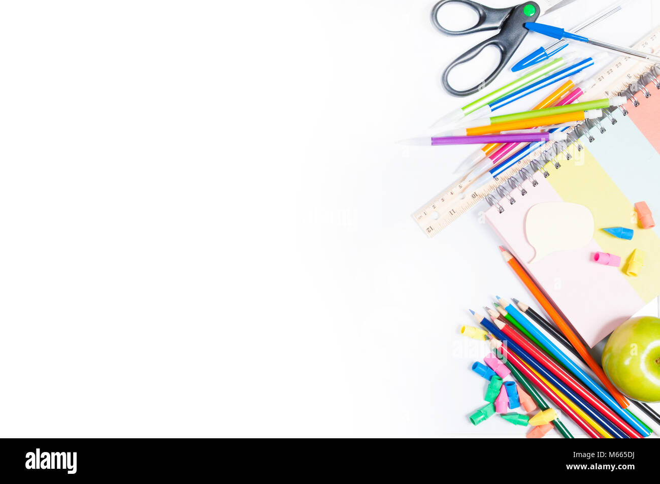 School supplies on white background. Back to school Stock Photo - Alamy