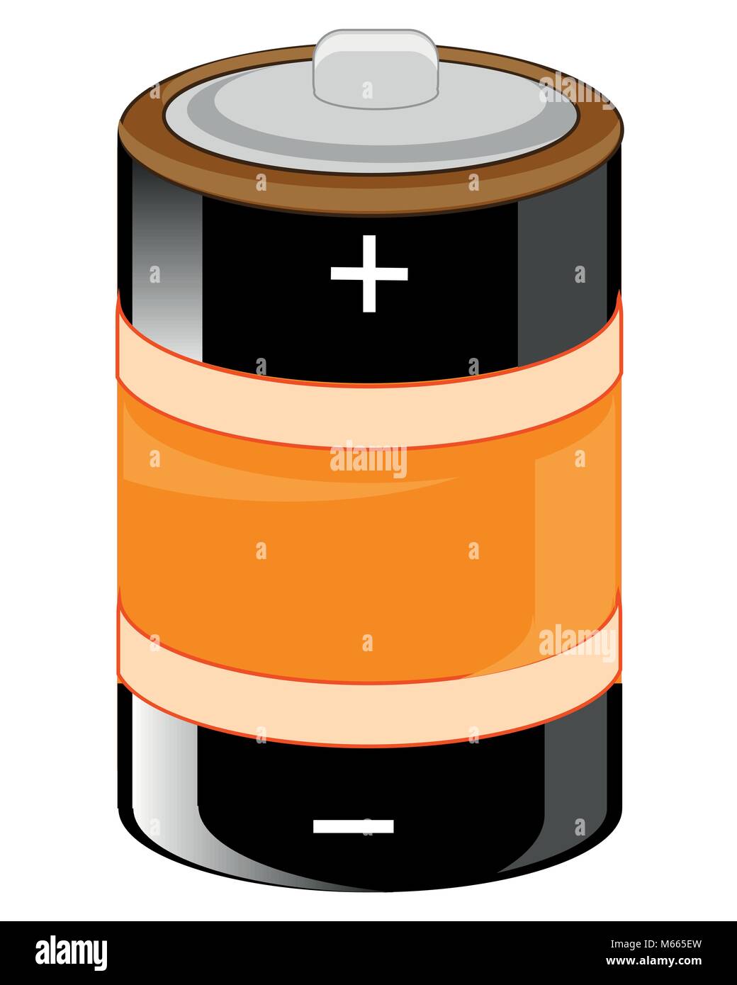 Alkaline battery of the round form Stock Vector