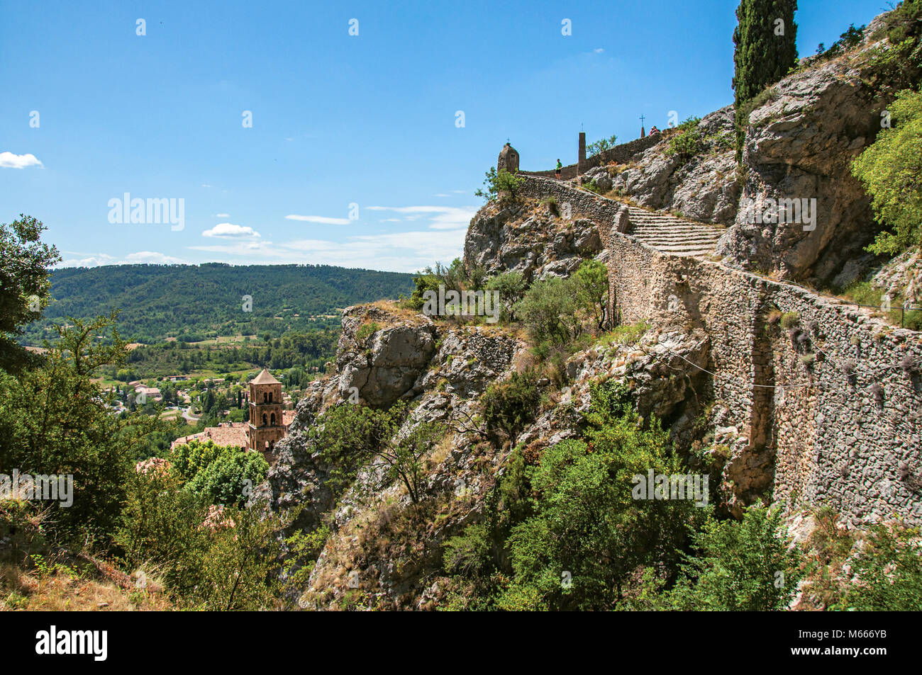 Path to the NotreDame de Beauvoir church with the MoustiersSainte