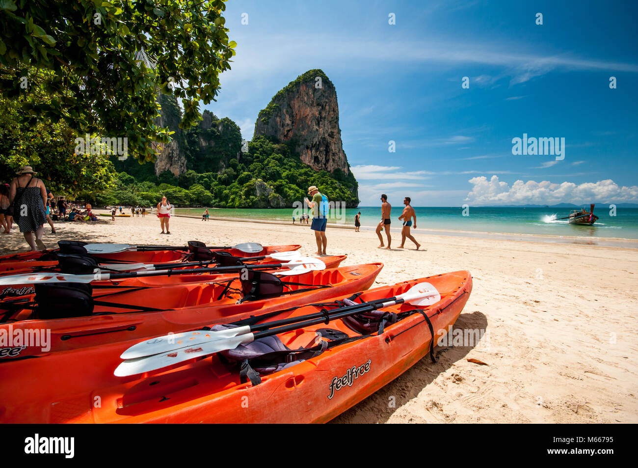 Ao Phra Nang Bay, Railay Beach, Tonsay Beach, Krabi Province, Thailand, Southeast Asia, Asia Stock Photo