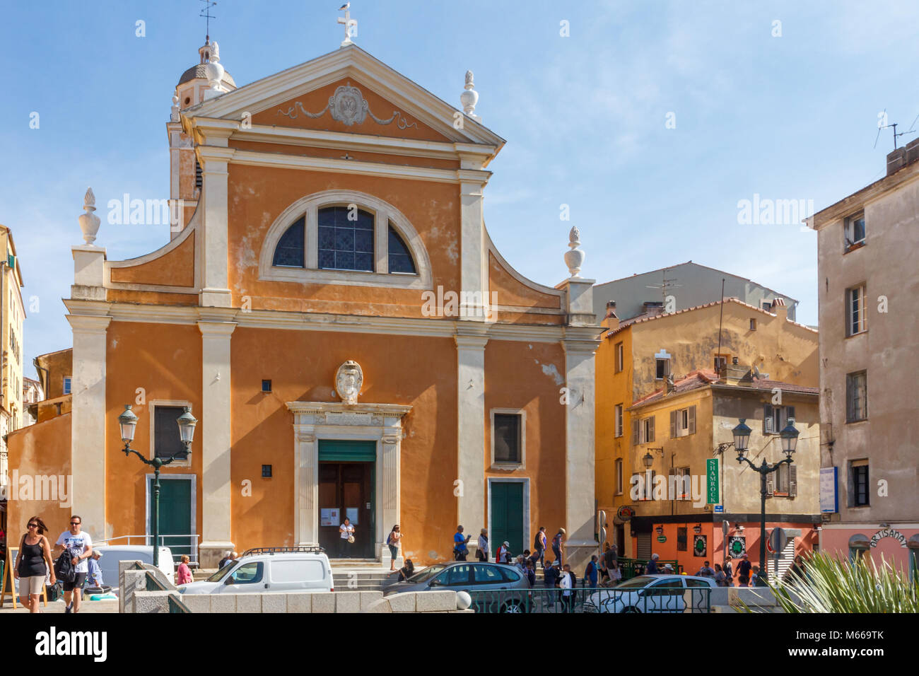 Baroque architecture, Ajaccio cathedral, Corsica, France Stock Photo