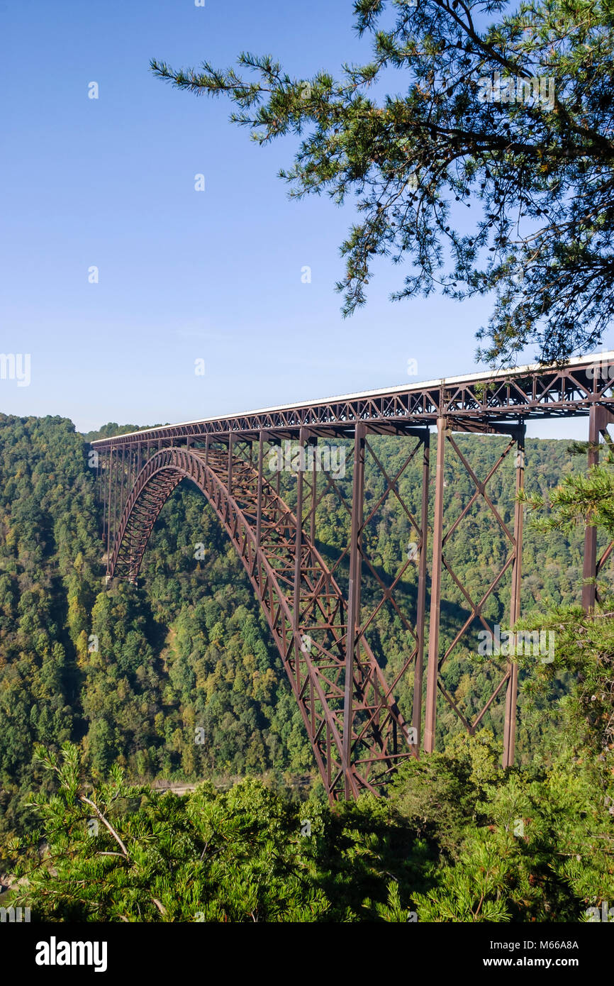 West Virginia,Appalachia Fayette County,Fayetteville,New River Gorge National River,water,tributary,Appalachian Mountains,view from Canyon Rim Visitor Stock Photo