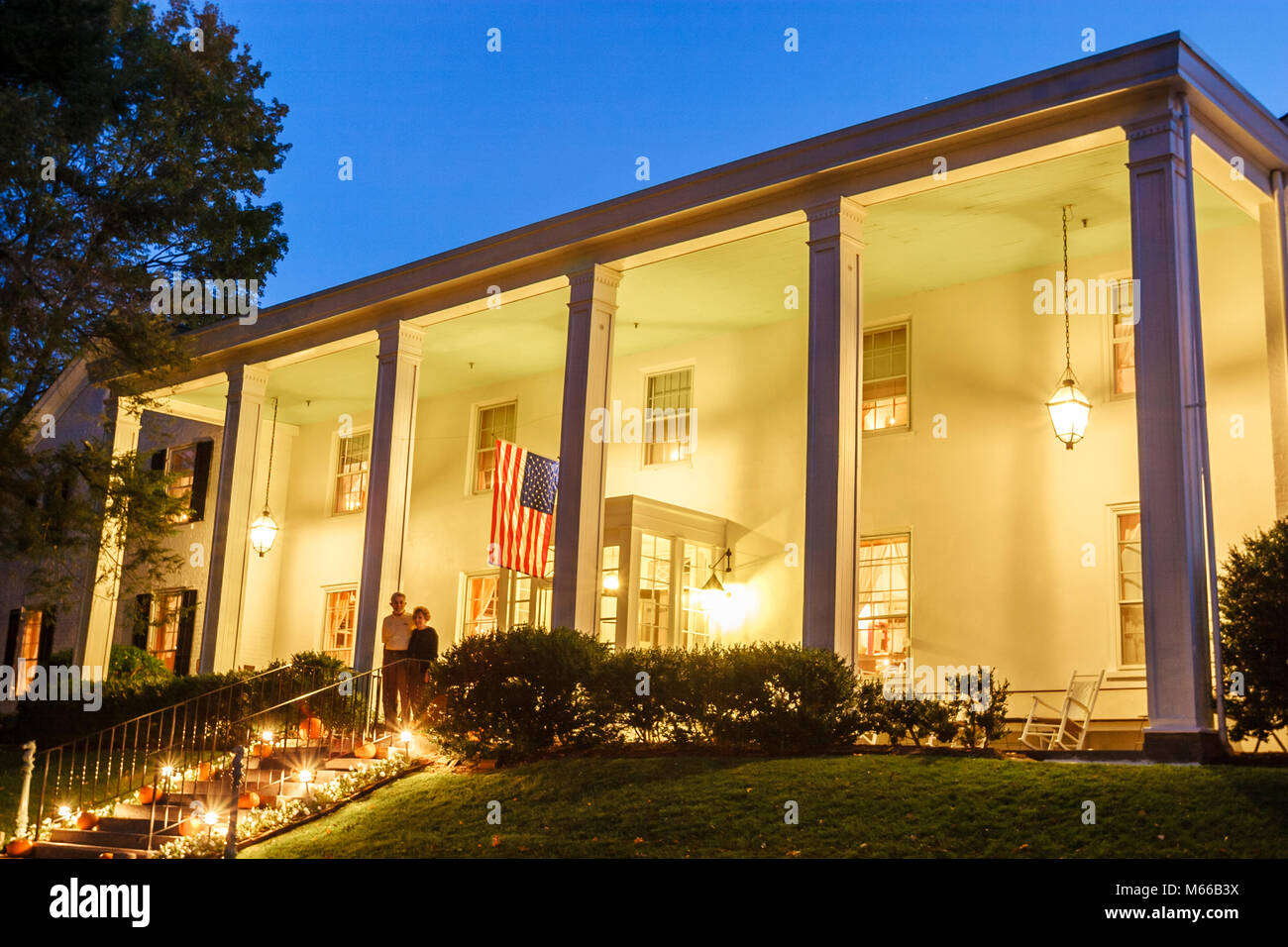 Lewisburg West Virginia,Appalachian Appalachia Allegheny Mountains,General  Lewis Inn,hotel hotels lodging inn motel motels,night nightlife evening aft  Stock Photo - Alamy