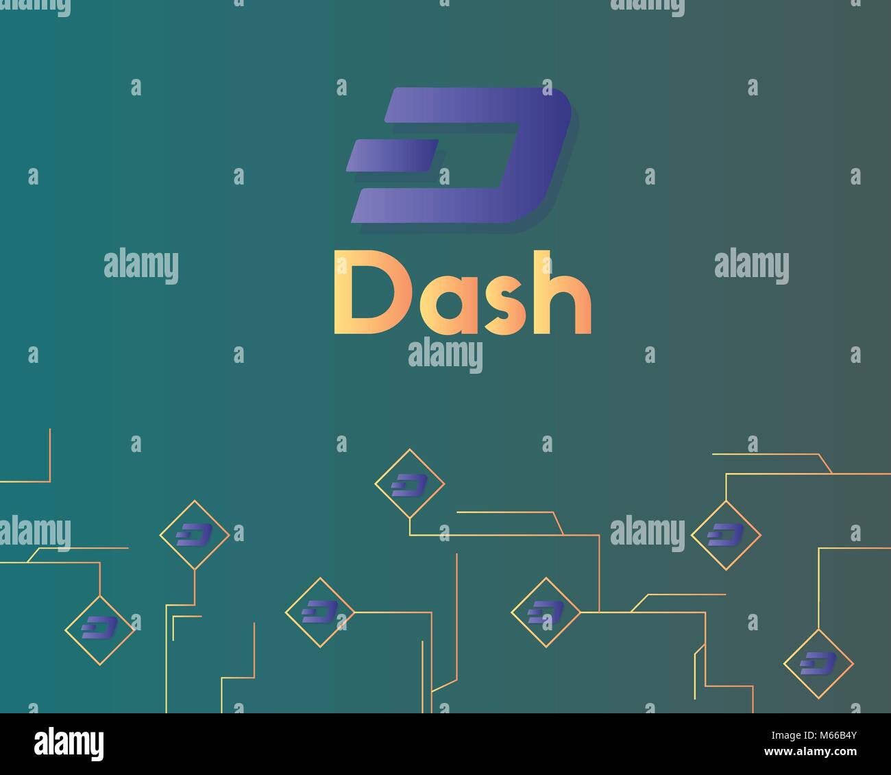 Dash blockchain technology with circuit background Stock Vector Image ...