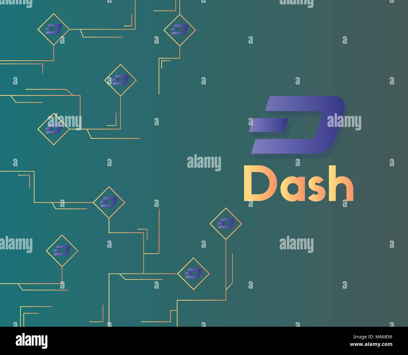 Dash blockchain technology with circuit background Stock Vector Image ...