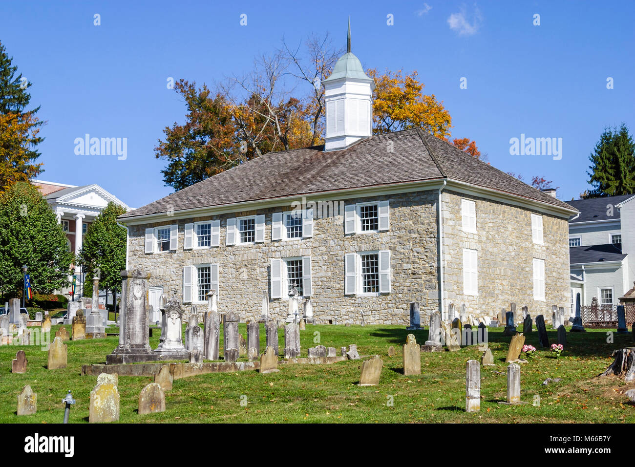 West Virginia Greenbrier County,Lewisburg,Church Street,Old Stone Church,religion,belief,faith,worship,House of God,Christian,WV0410100057 Stock Photo