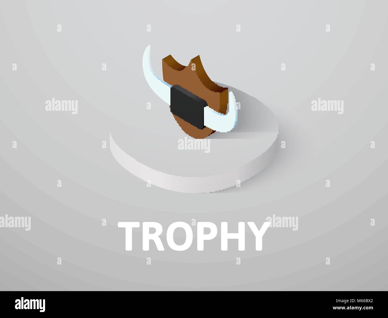 Trophy isometric icon, isolated on color background Stock Vector