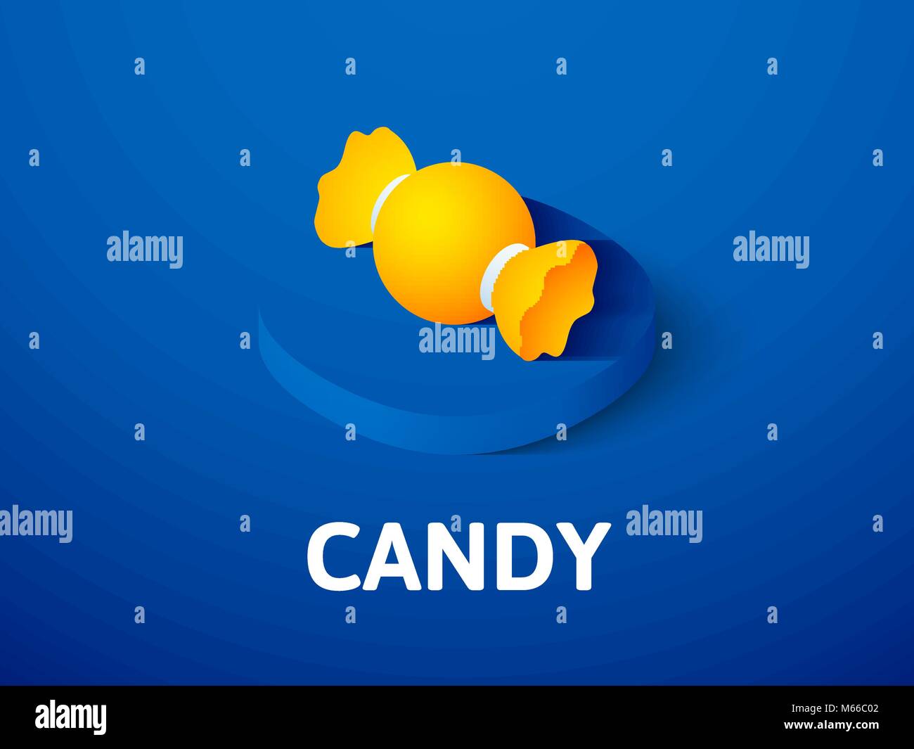 Candy isometric icon, isolated on color background Stock Vector