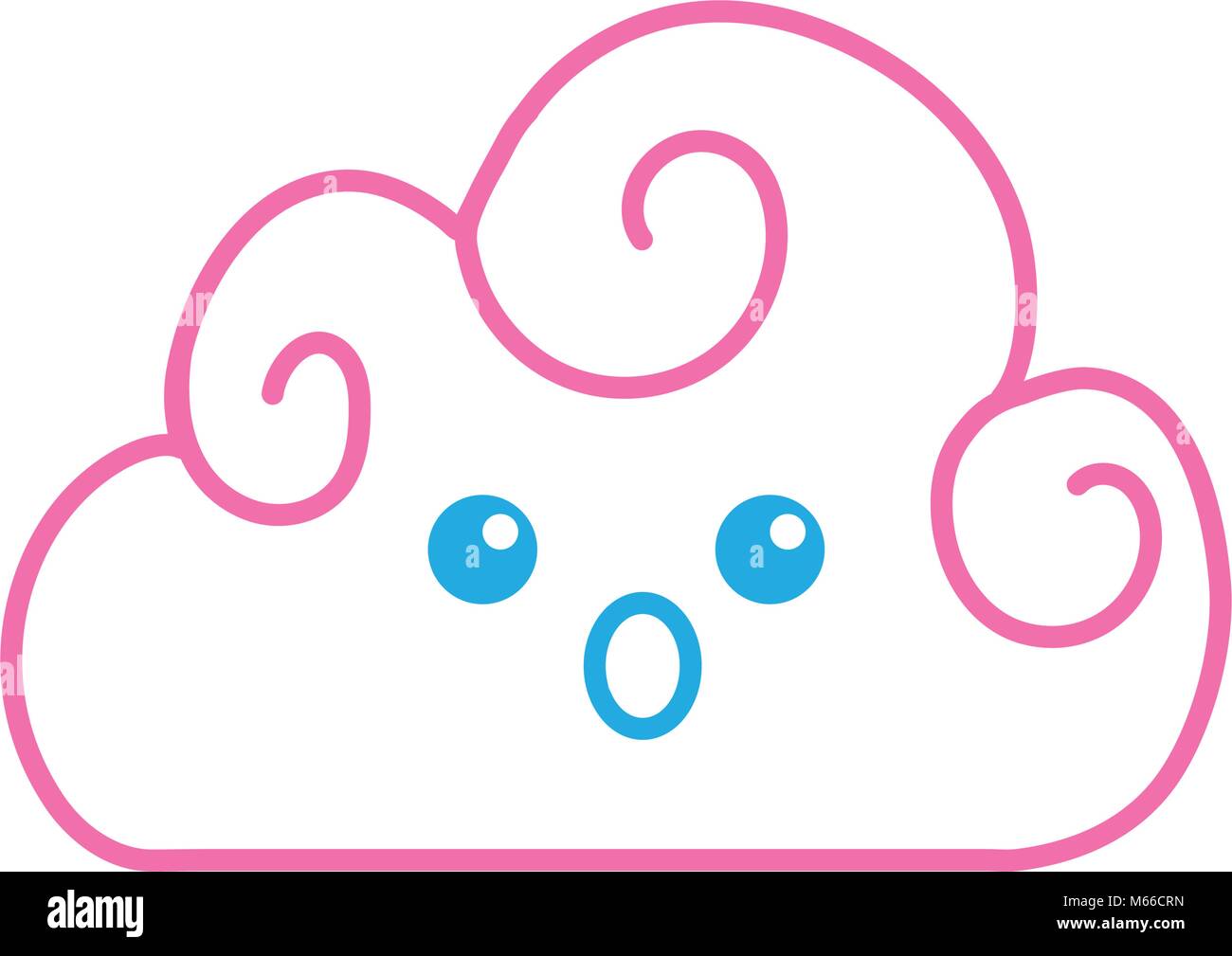 line kawaii cute surprised cloud weather Stock Vector Image & Art - Alamy