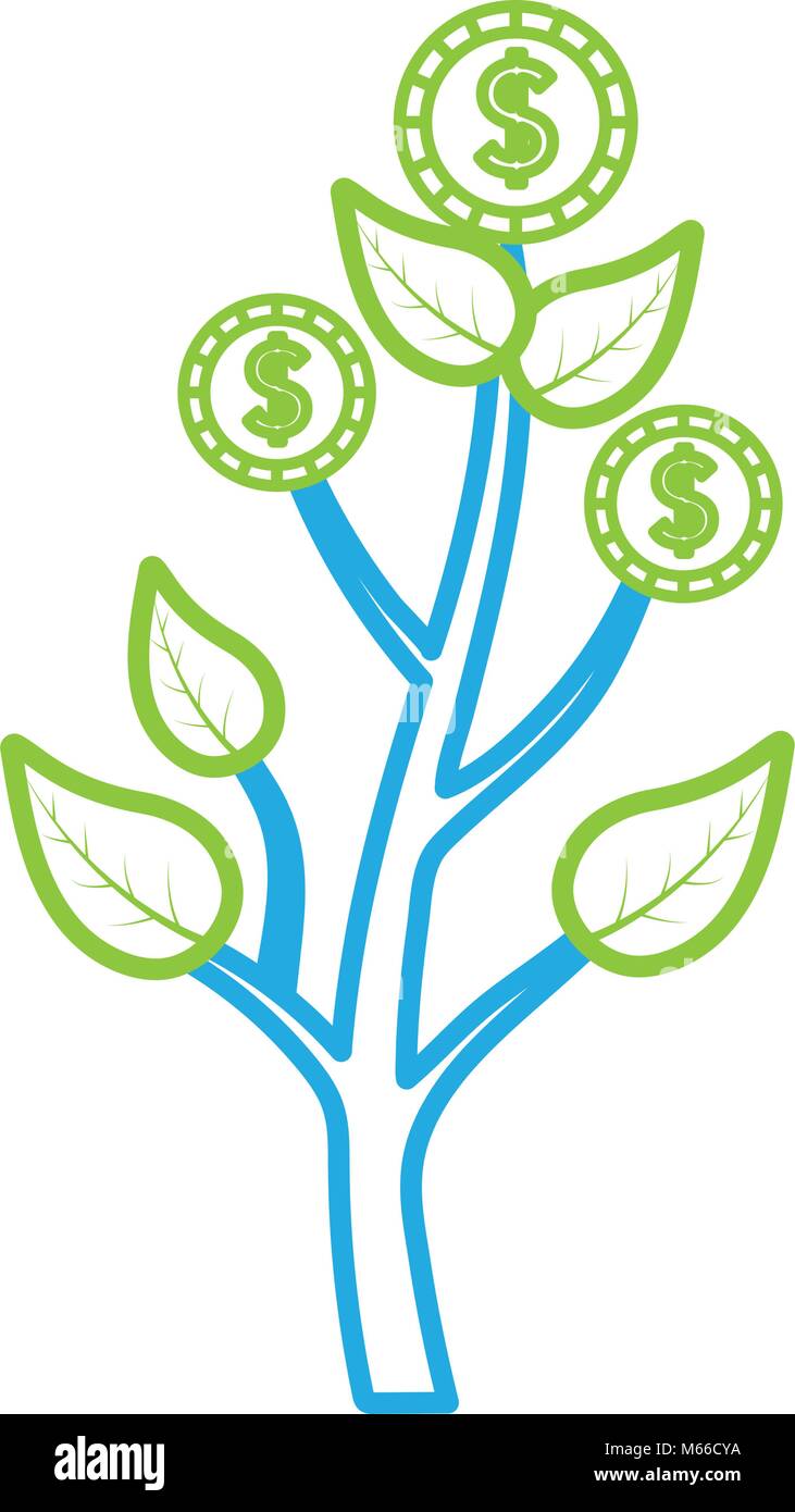 line coins plant and cash money currency Stock Vector Image & Art - Alamy