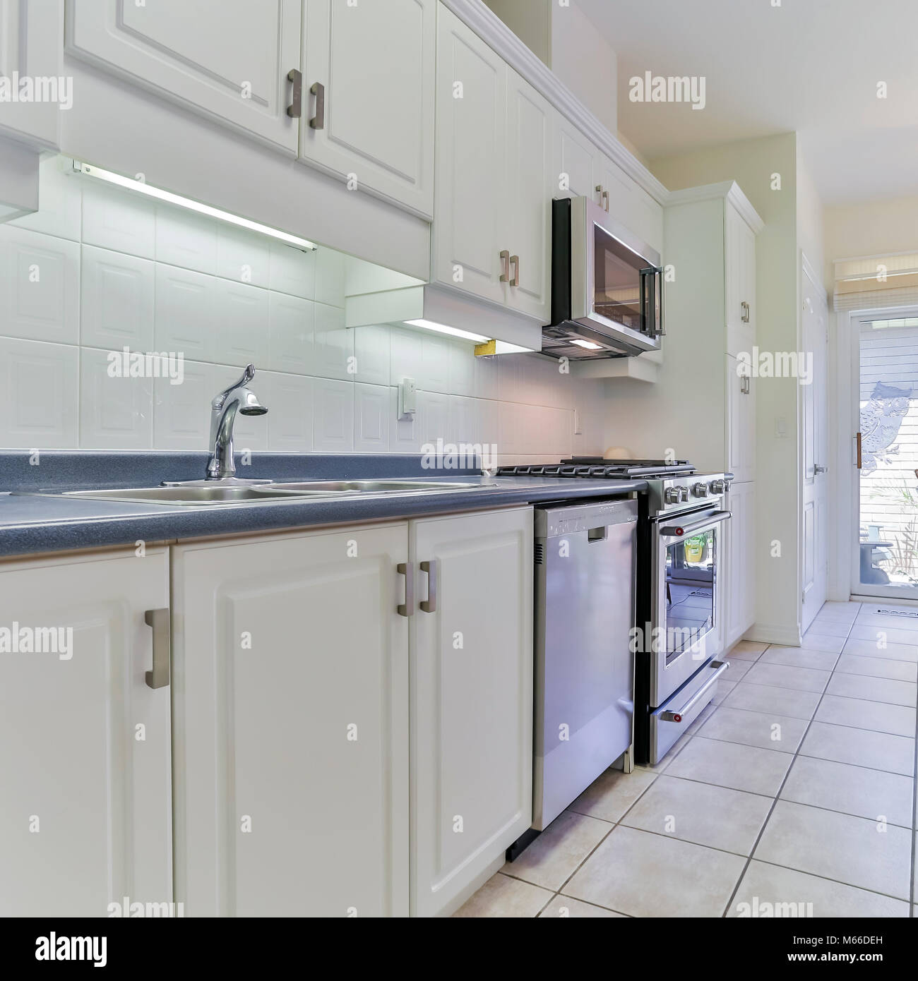 Kitchen interior design in new luxury home Stock Photo