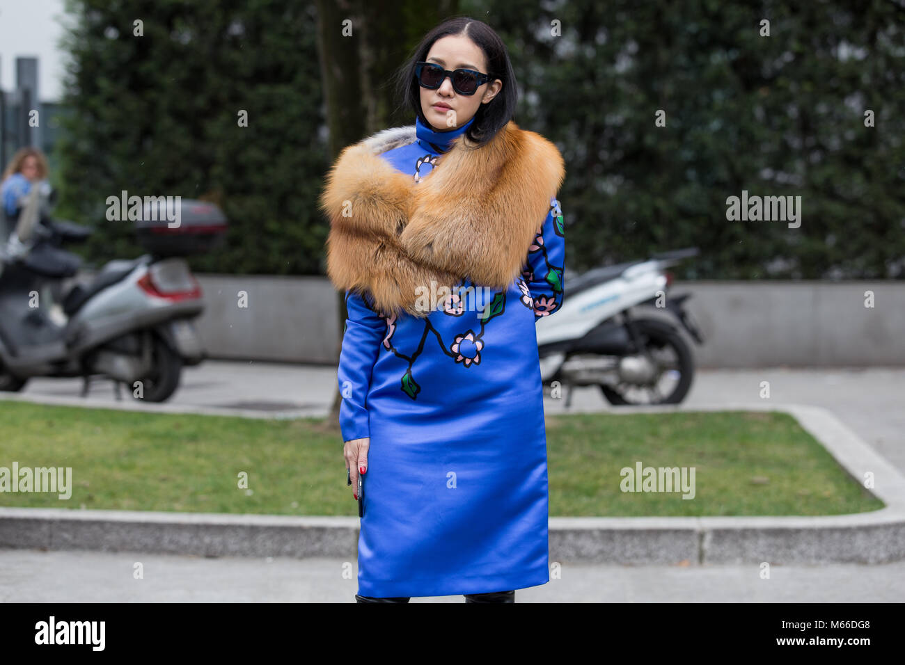 Milan Fashion Week FW18 Street Style, Day 5, 25 February 2018 Stock Photo