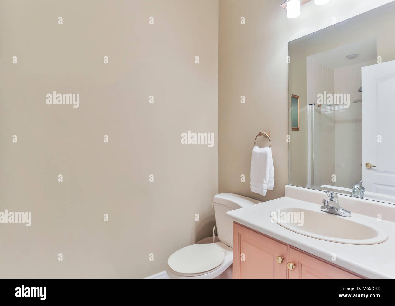 Interior design of a bathroom in new house Stock Photo