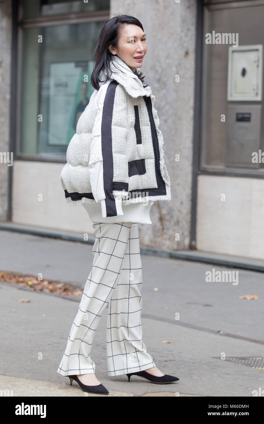 Milan Fashion Week FW18 Street Style, Day 5, 25 February 2018 Stock Photo