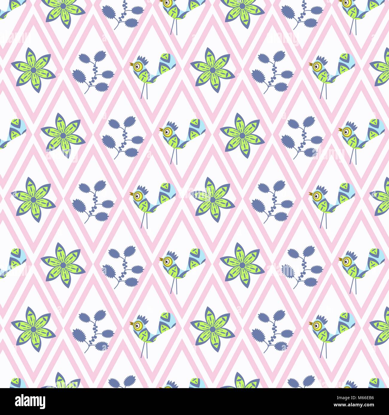 Abstract floral birds vector background design Stock Vector Image & Art ...